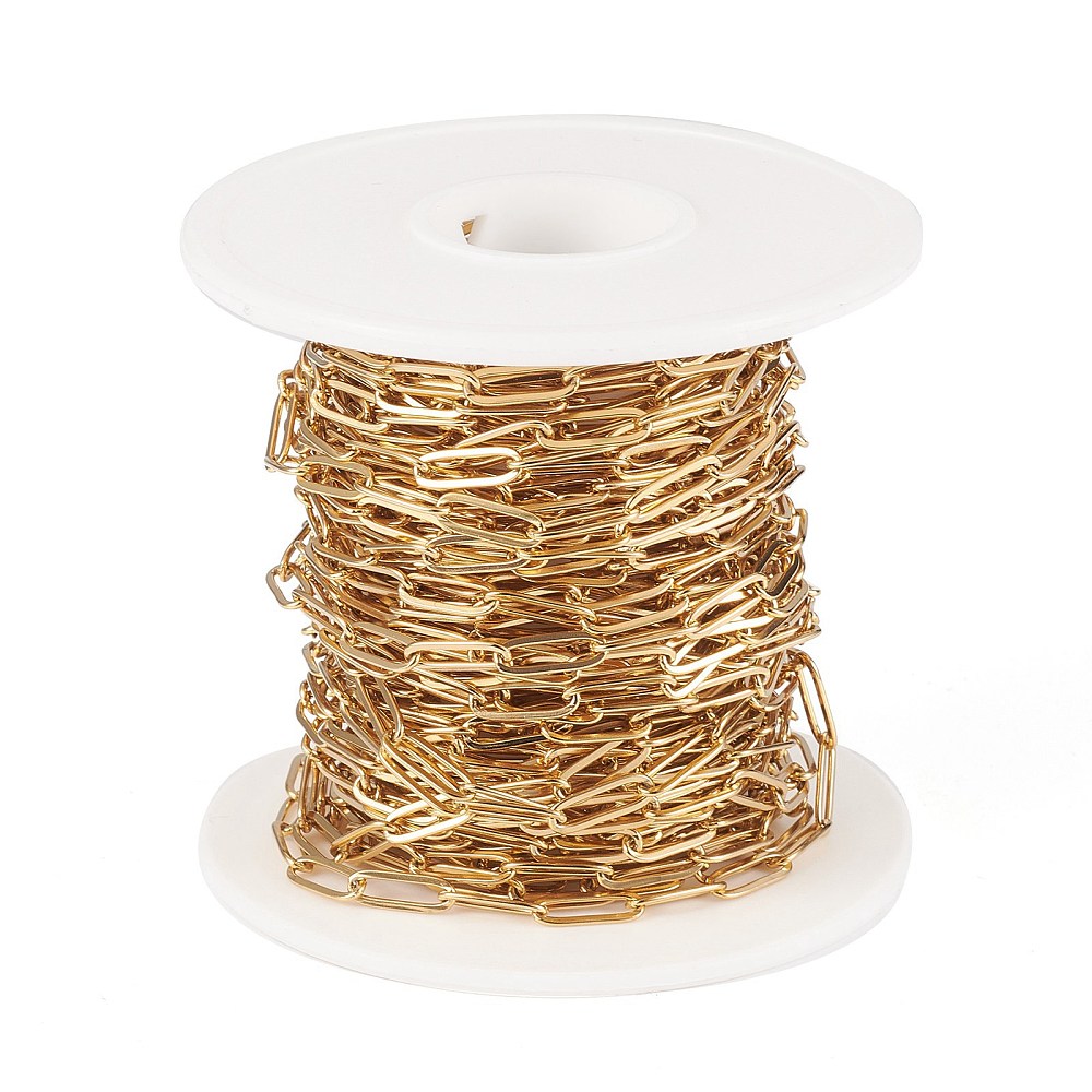 Chain Roll Cable - ประมาณ 32.8 ฟุต (10 เมตร)/ม้วน โซ่คลิปหนีบกระดาษสแตนเลส