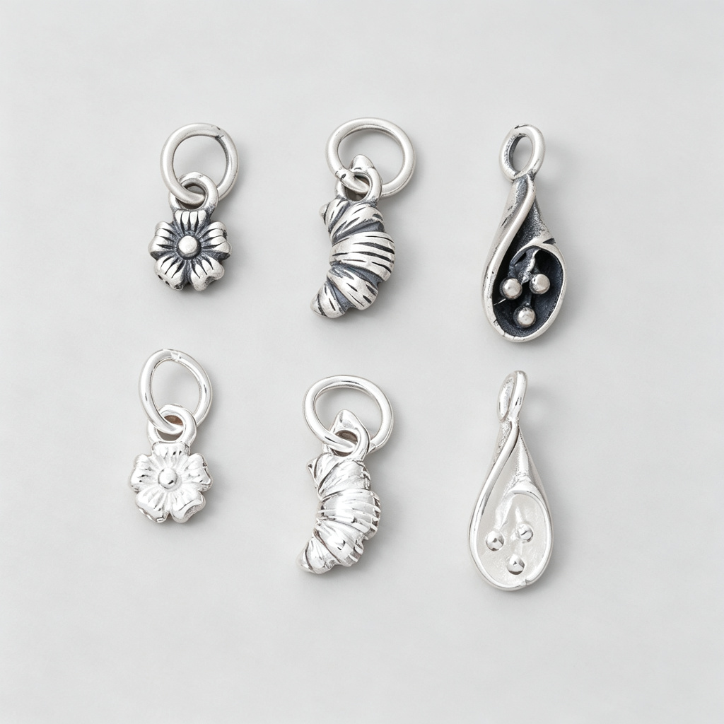Jewelry Making In La - จี้เงิน 925 ขนาดเล็ก ลายดอกเดซี่ ครัวซองต์ หยดน้ำ