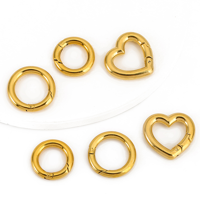 Jewelry Making Class - ตัวล็อกสแตนเลส 2 ชิ้น รูปหัวใจ วงกลม แบบก้ามปู