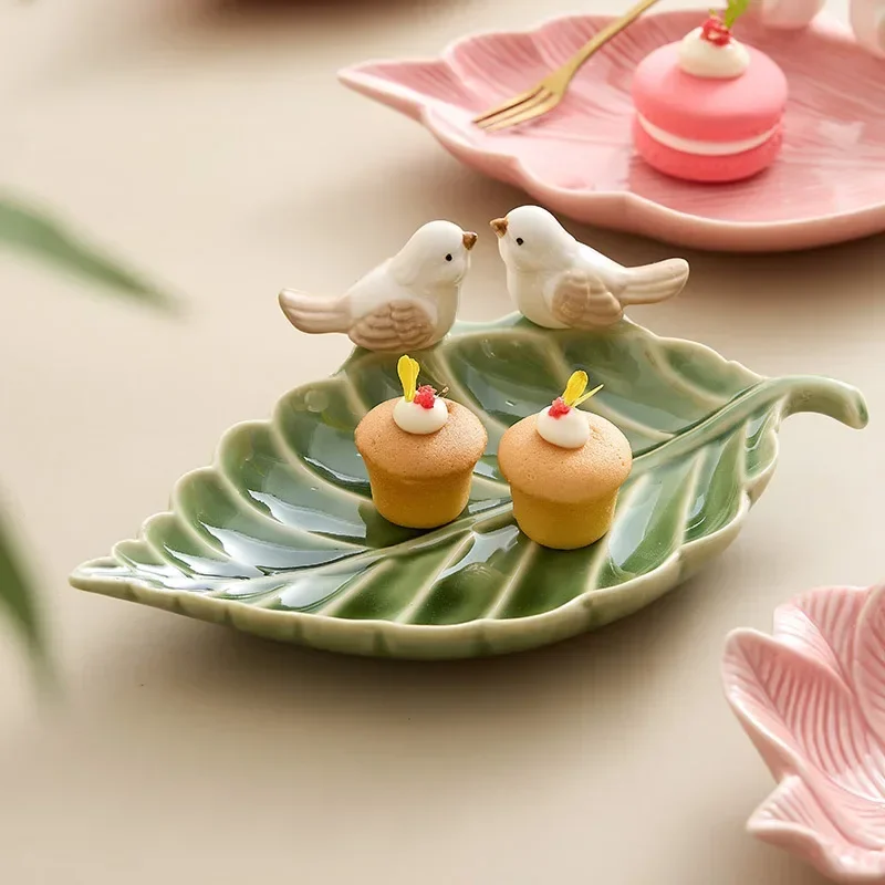 Jewelry Making Desk - น่ารักนกถาดเซรามิคถาดเก็บเครื่องประดับ Creative ชั้นวางติ่มซําจานขนมหวานตกแต่งบ้านชาตารางเดสก์ท็อปตกแต่งชาม