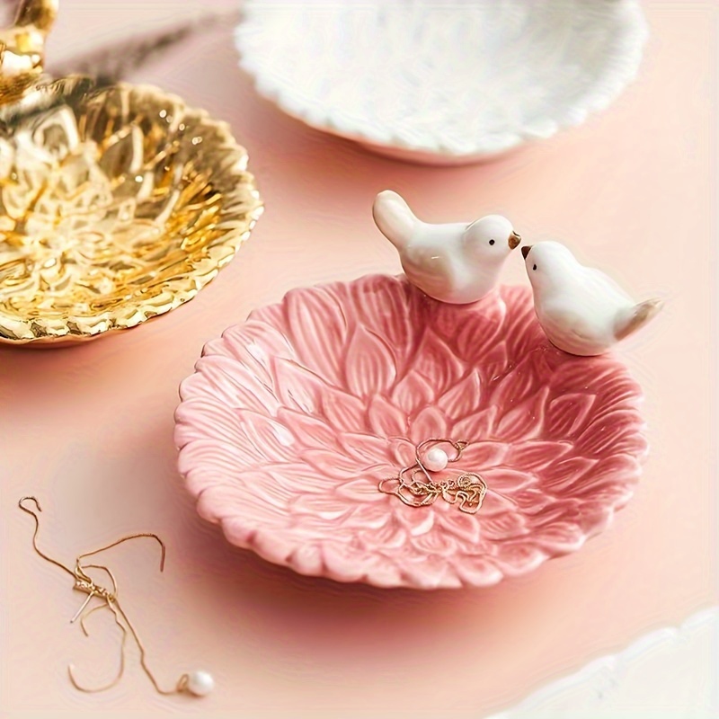 Jewelry Making Desk - ใหม่น่ารักนกติ่มซําถาดเซรามิคคีย์เครื่องประดับถาดชาตารางเดสก์ท็อปตกแต่งของขวัญอเนกประสงค์ Home Organizer