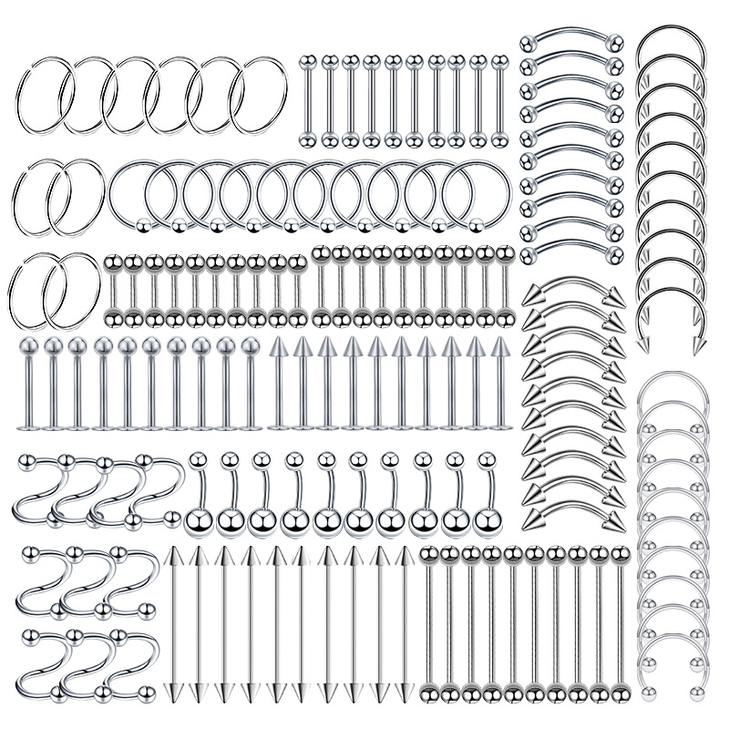 Jewelry Making Kit Professional - ชุดเจาะขนาด10ชิ้น/เซ็ตแบบผสมทุกชิ้นเจาะจมูกเยื่อบุโพรงกระดูกอ่อนหูเจาะกระดูกอ่อนที่ติ่งหน้ารูหูแบบมืออาชีพสำหรับผู้ชาย