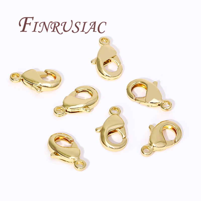 Jewelry Making Pins - ตัวล็อกแบบก้ามปูชุบทอง 18K สำหรับสร้อยข้อมือ, ตัวล็อกแบบสปริงสำหรับเครื่องประดับ, อุปกรณ์ทำเครื่องประดับ DIY,