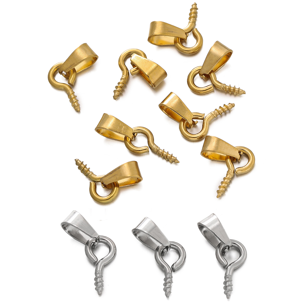 Jewelry Making Pins - ชุดตัวล็อคสแตนเลส 20 ชุด พร้อมหมุดเกลียวสำหรับทำจี้ห้อย ตัวเชื่อมต่อสำหรับทำเครื่องประดับ DIY