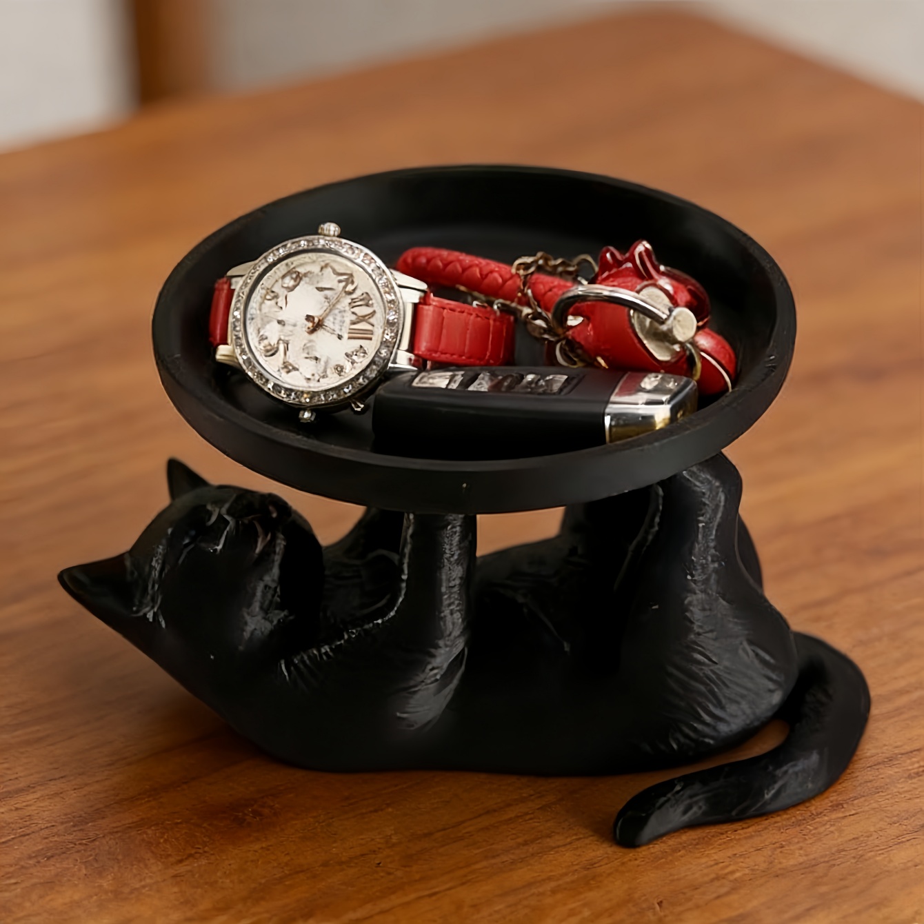Jewelry Making Desk - ถาดใส่เครื่องประดับรูปแมว สไตล์เรียบง่าย สนุกสนาน ถาดเก็บเครื่องประดับบนโต๊ะ ของตกแต่งบ้าน ห้องน้ำ