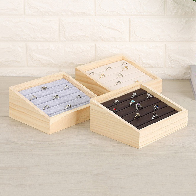 Jewelry Making Desk - 1ชิ้นถาดไม้โชว์เครื่องประดับจี้ต่างหูที่วางแหวนกล่องกล่องเก็บเครื่องประดับเดสก์ท็อปเคาน์เตอร์อุปกรณ์ประกอบฉากการแสดง