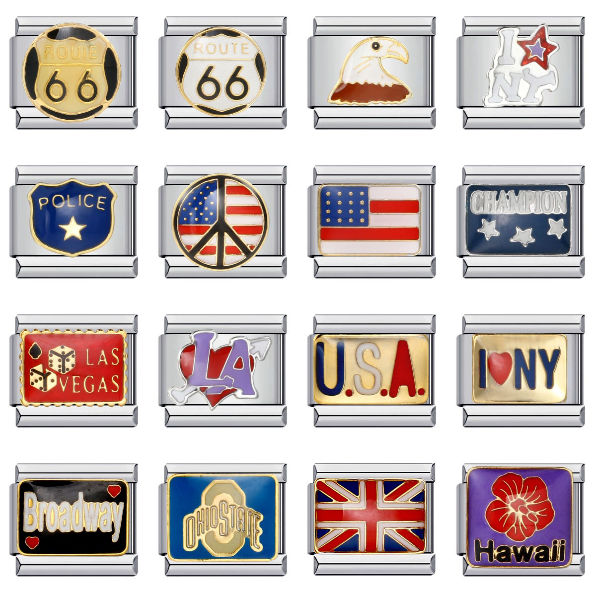 Jewelry Making In La - ใหม่แฟชั่น USA อเมริกาพจนานุกรม Charms เคลือบอิตาเลี่ยน Links