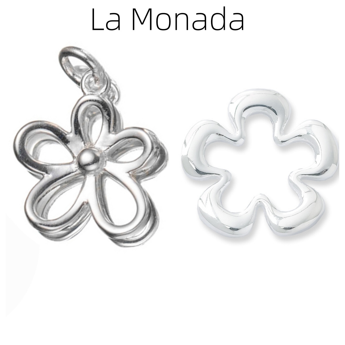 Jewelry Making In La - จี้เงินแท้ 925 รูปดอกไม้แบบโปร่ง สำหรับทำสร้อยข้อมือ สร้อยคอ DIY