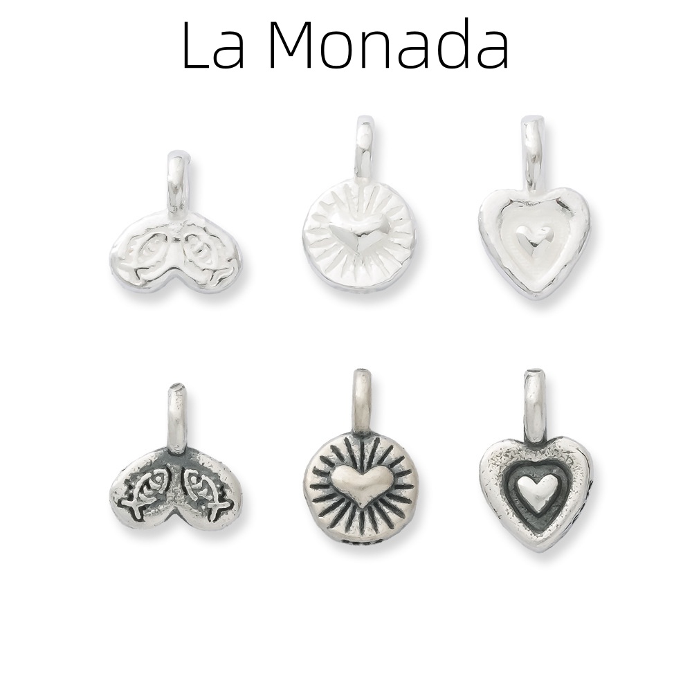 Jewelry Making In La - จี้รูปหัวใจและปลาเงินแท้ 925 สไตล์วินเทจ จี้ขนาดเล็กสำหรับทำเครื่องประดับ DIY จี้เงินขนาดเล็กสำหรับสร้อยข้อมือ