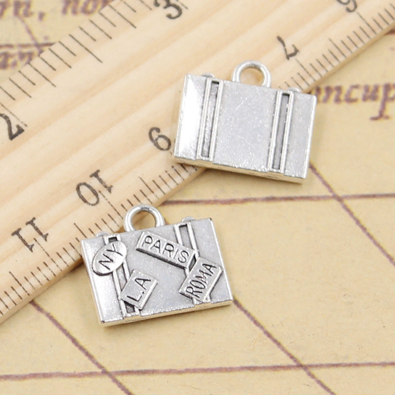 Jewelry Making In La - 10pcs Charms กระเป๋าเดินทาง NEW YORK PARIS