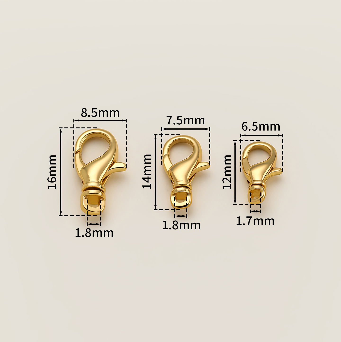 2 ชิ้น ตะขอก้ามปูหมุนได้ ชุบทอ - Jewelry Making Class บทวิจารณ์และราคา