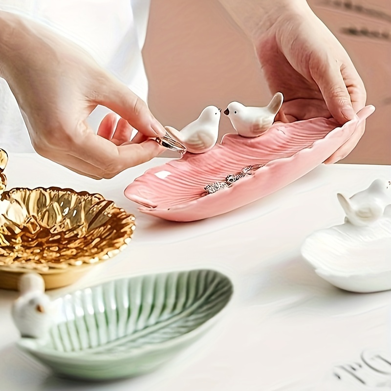 ใหม่น่ารักนกติ่มซําถาดเซรามิคค - Jewelry Making Desk บทวิจารณ์และราคา