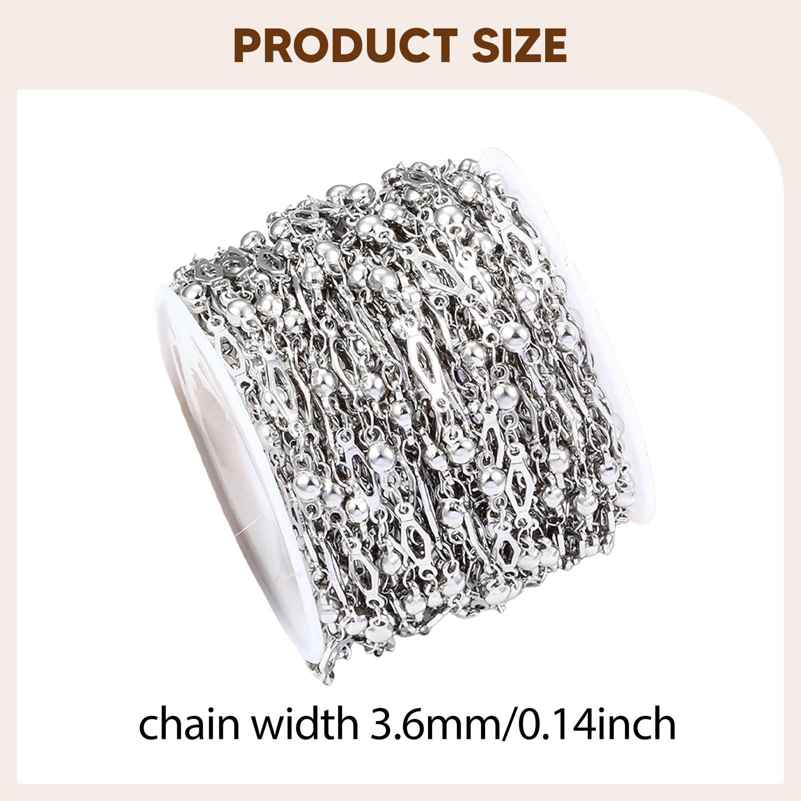 โซ่ลูกปัดสแตนเลสสีเงินแบบม้วน  - Chain Roll Cable บทวิจารณ์และราคา