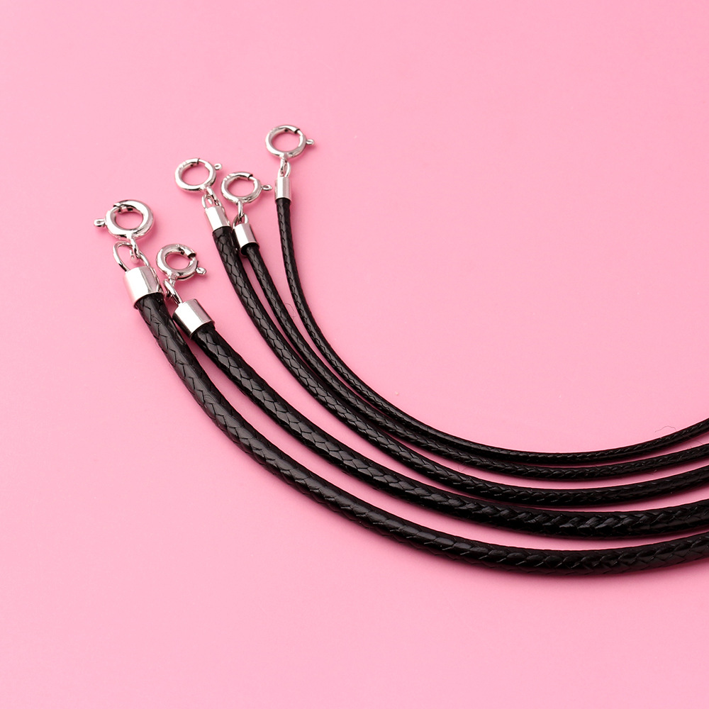 เชือกสร้อยคอหนังถักสีดำเงินแท้ - Jewelry Making In La บทวิจารณ์และราคา