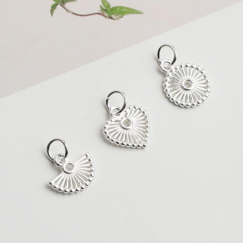 จี้เงิน 925 รูปหัวใจกลวงทรงพัด - Jewelry Making In La บทวิจารณ์และราคา