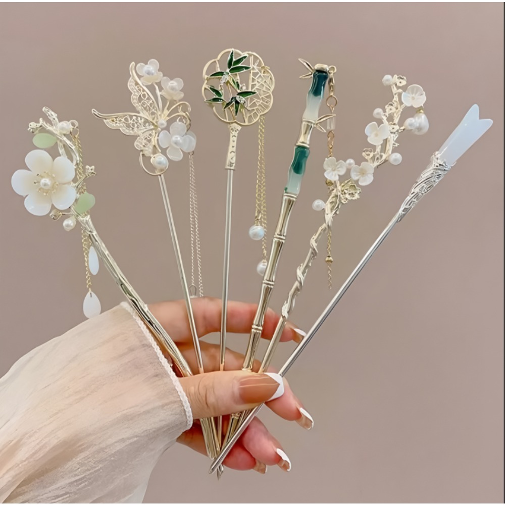 1/6 ชิ้น ปิ่นปักผมแบบจีน ดีไซน - Jewelry Making Adults บทวิจารณ์และราคา