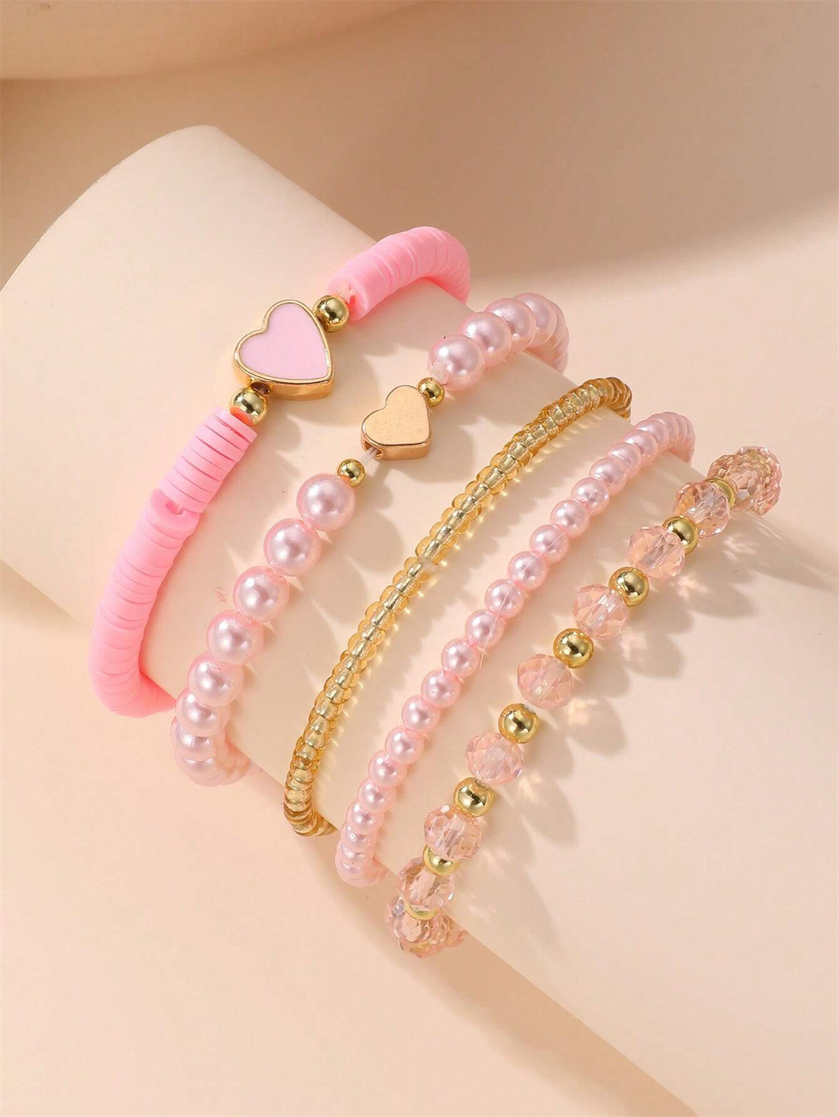 5 ชิ้นหัวใจสีชมพูเด็กสร้อยข้อม - Jewelry Making Kits For Girls บทวิจารณ์และราคา