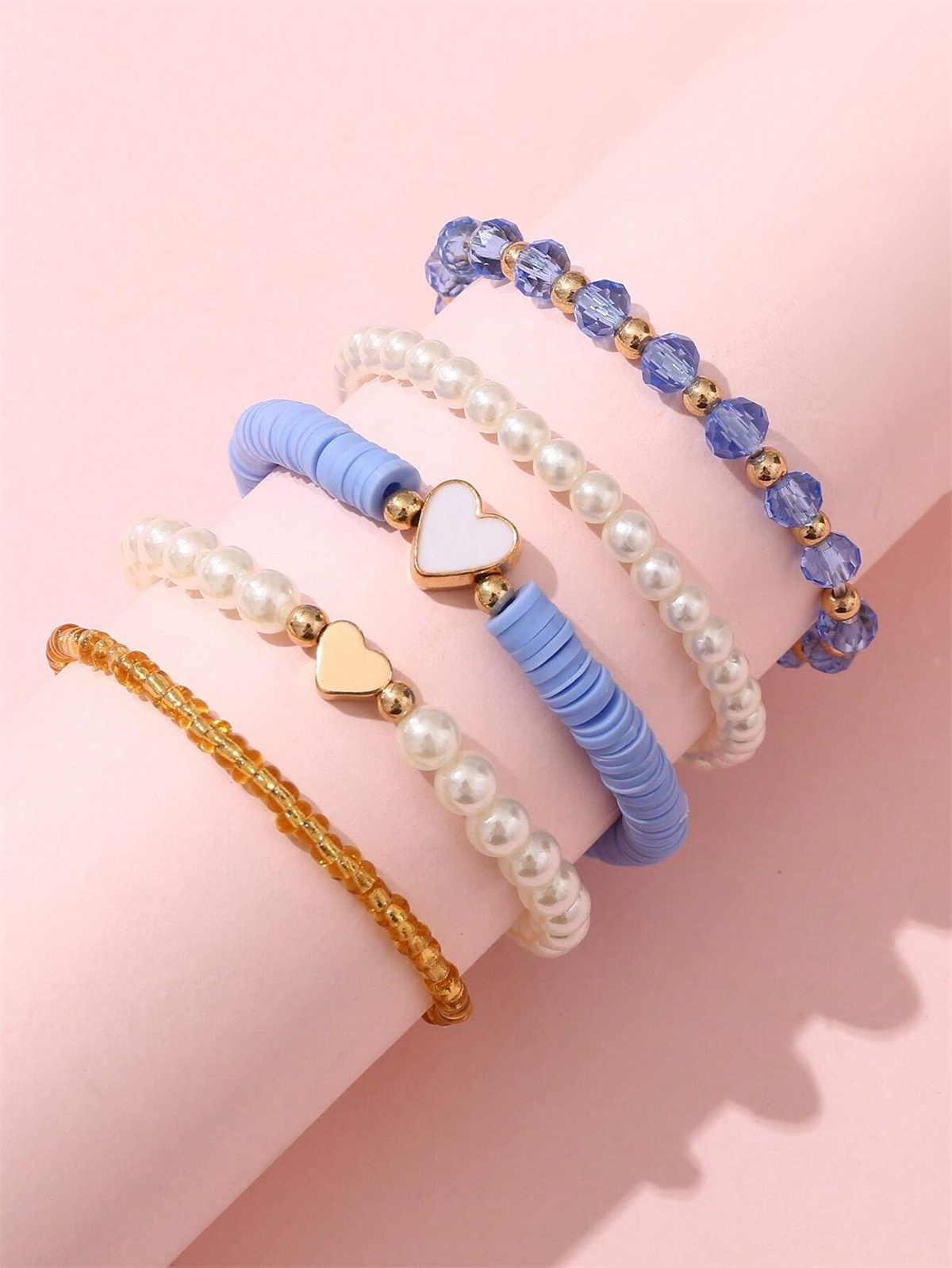 5 ชิ้นหัวใจสีชมพูเด็กสร้อยข้อม - Jewelry Making Kits For Girls บทวิจารณ์และราคา