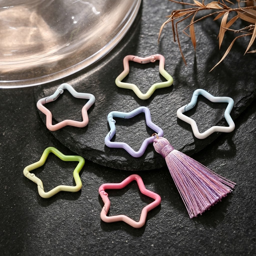 ห่วงคล้องกุญแจรูปดาวไล่สี 5 ชิ - Jewelry Making Class บทวิจารณ์และราคา